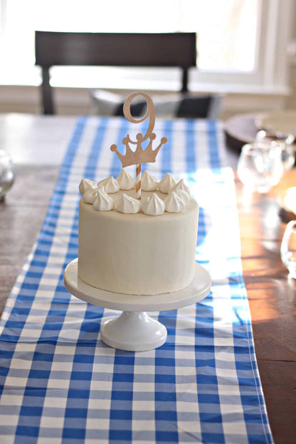Baby Q Blue Gingham Table Runner