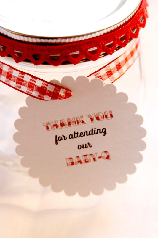 Baby Q Favor Tags, BBQ Baby Shower Favors