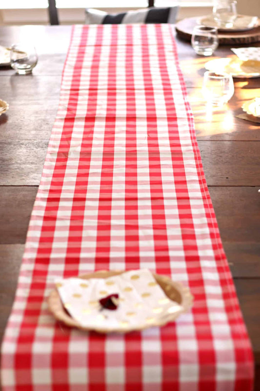 Baby Q & I Do BBQ Red Gingham Table Runner