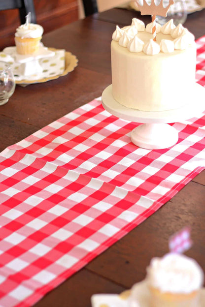 Baby Q & I Do BBQ Red Gingham Table Runner
