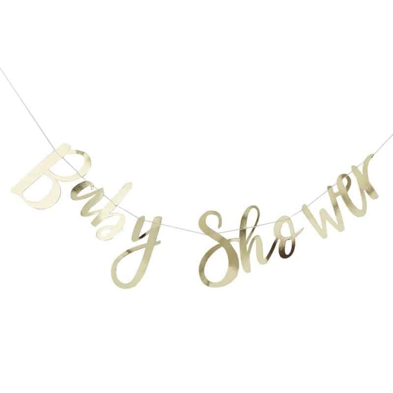 Gold baby shower banner