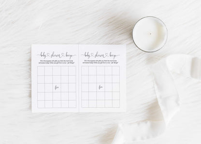 Baby Shower Games | Present Bingo | Minimalist Baby Shower