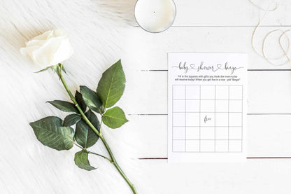 Baby Shower Games | Present Bingo | Minimalist Baby Shower