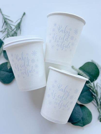 Baby It's Cold Outside Cups & Lids for Ice Blue