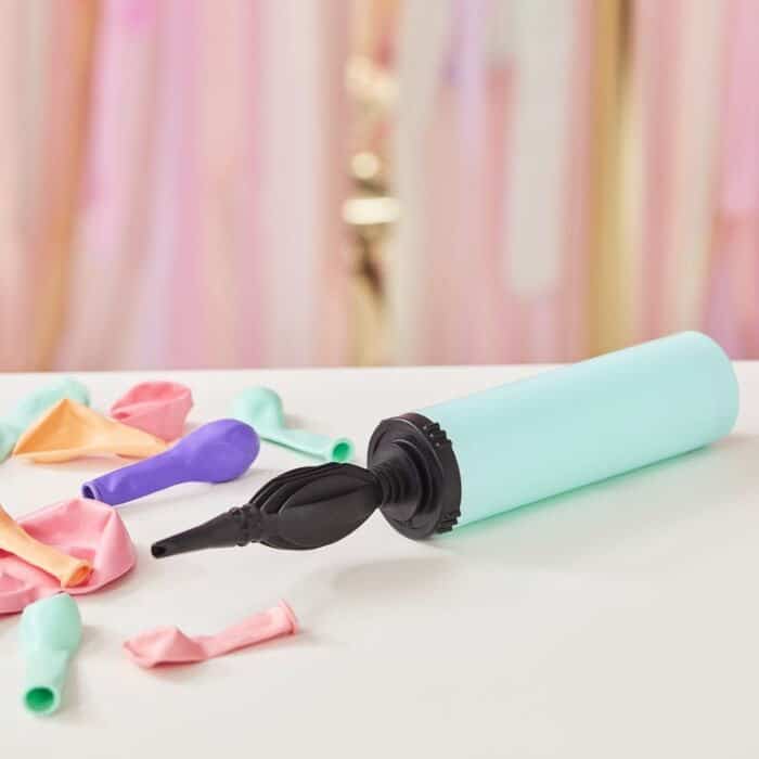 Hand Balloon pump in mint shade - use to blow up balloons for a balloon garland with ease. A must have for balloon walls and other balloon decorations that don't need helium.