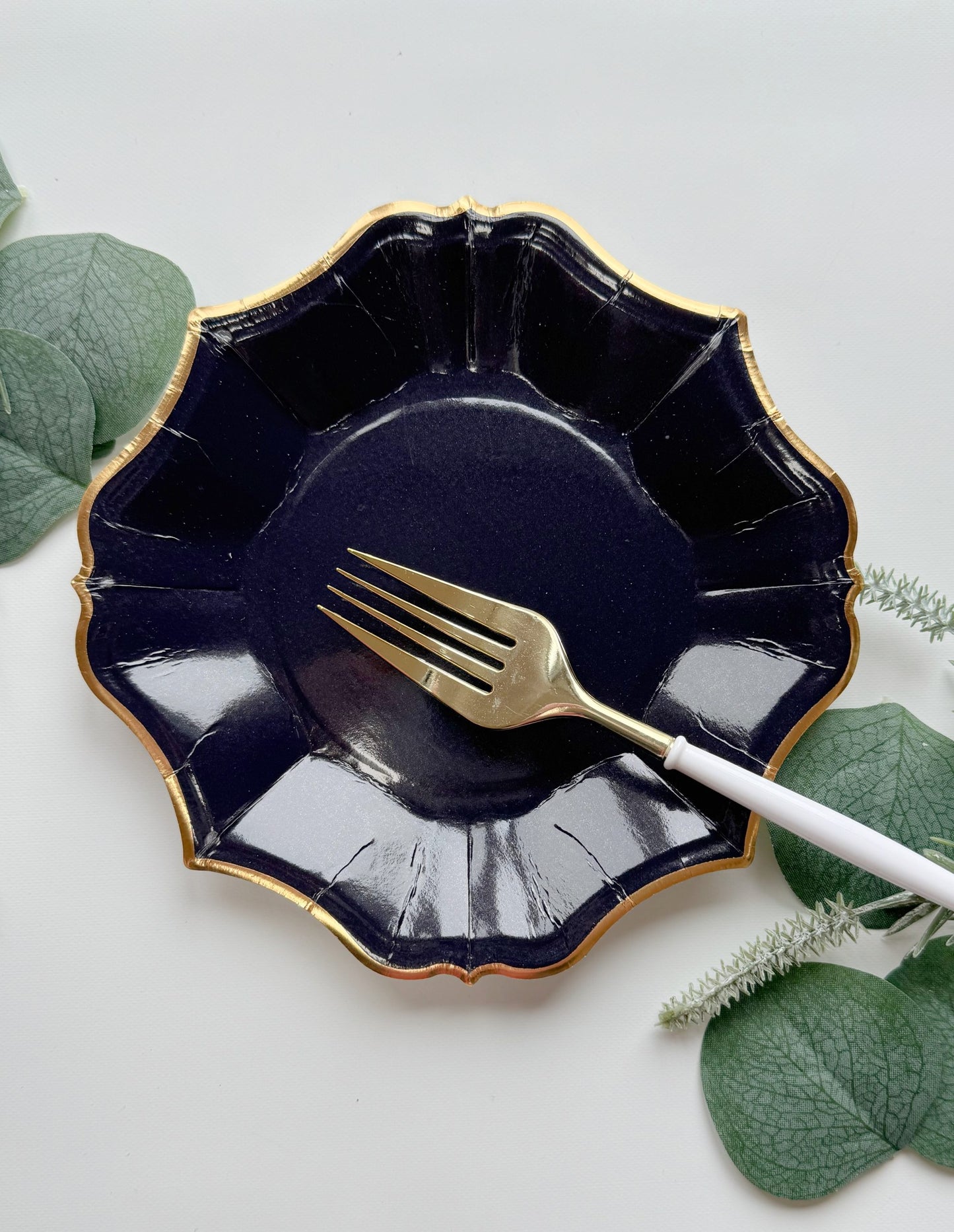 Navy Scalloped Dessert Plates