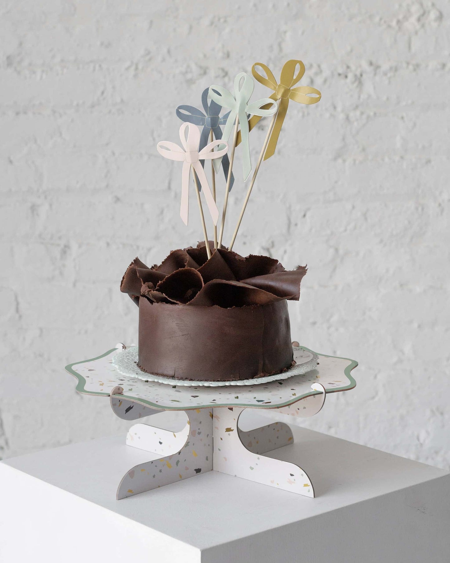 Tying the Knot Bow Cake Toppers Set