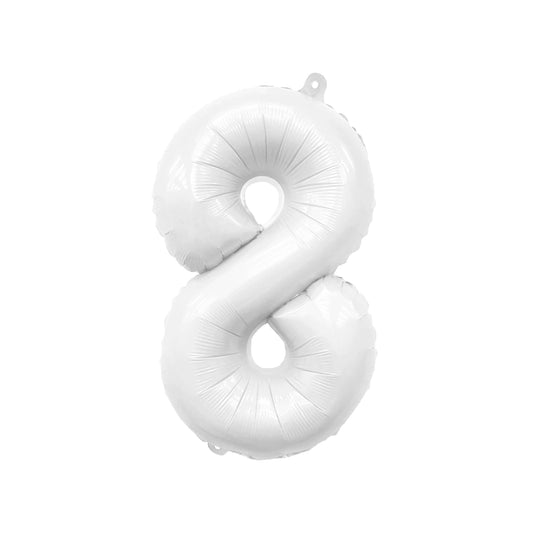 White Mylar Number Balloons (32 Inches): 8