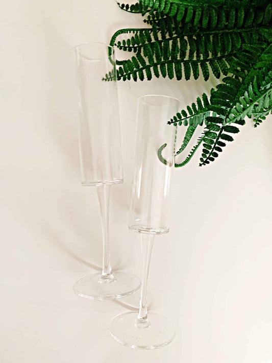 Clear Sleek Plastic Champagne Flute- 6oz
