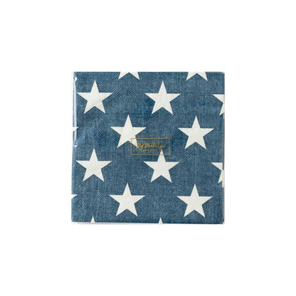 Denim Navy Star Cocktail Napkin