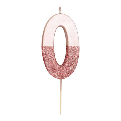 Rose Gold Glitter Number 1 Birthday Candle | First Birthday Cake Topper | 3" Tall Candle