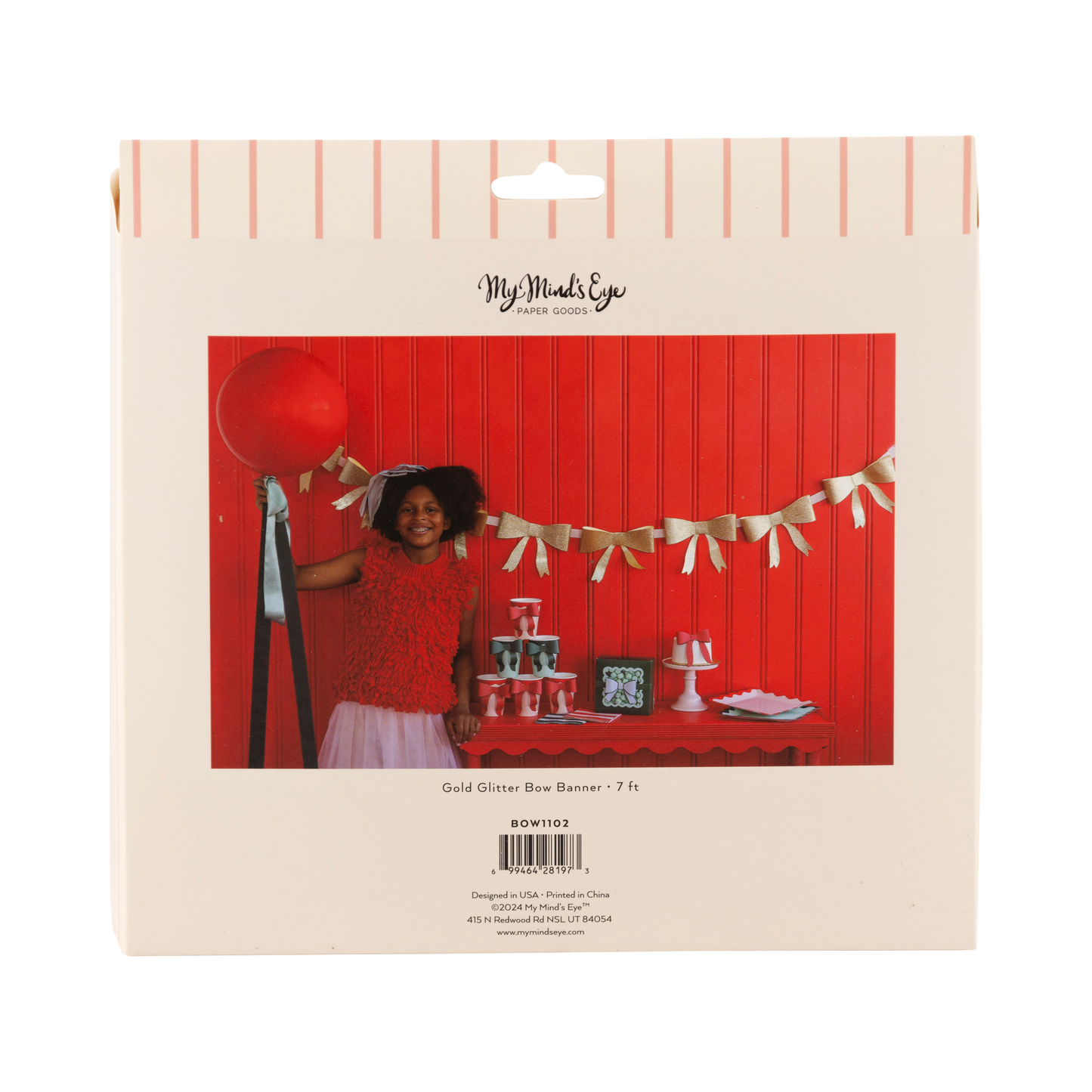 Gold Glitter Bow Garland