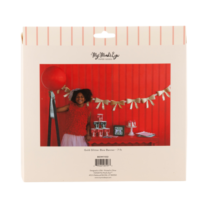 Gold Glitter Bow Garland