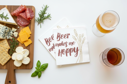 Beer and cheese pairing flatlay