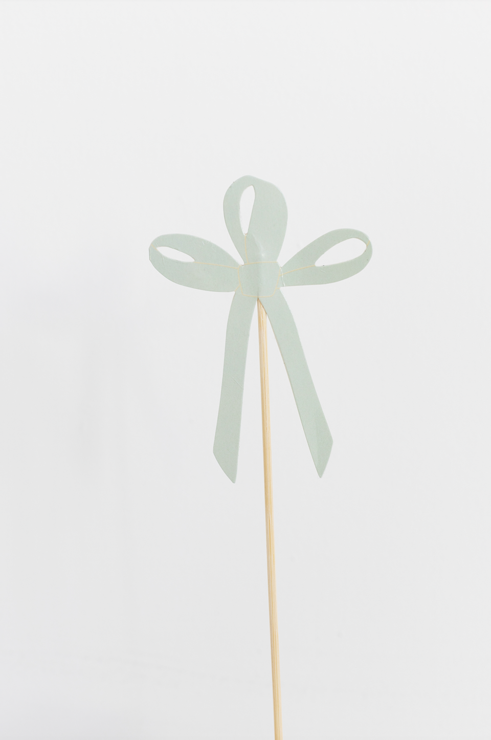 Ribbon Bow Cake Toppers 8 Pack - Blue Mint Mustard Pink Party Decorations