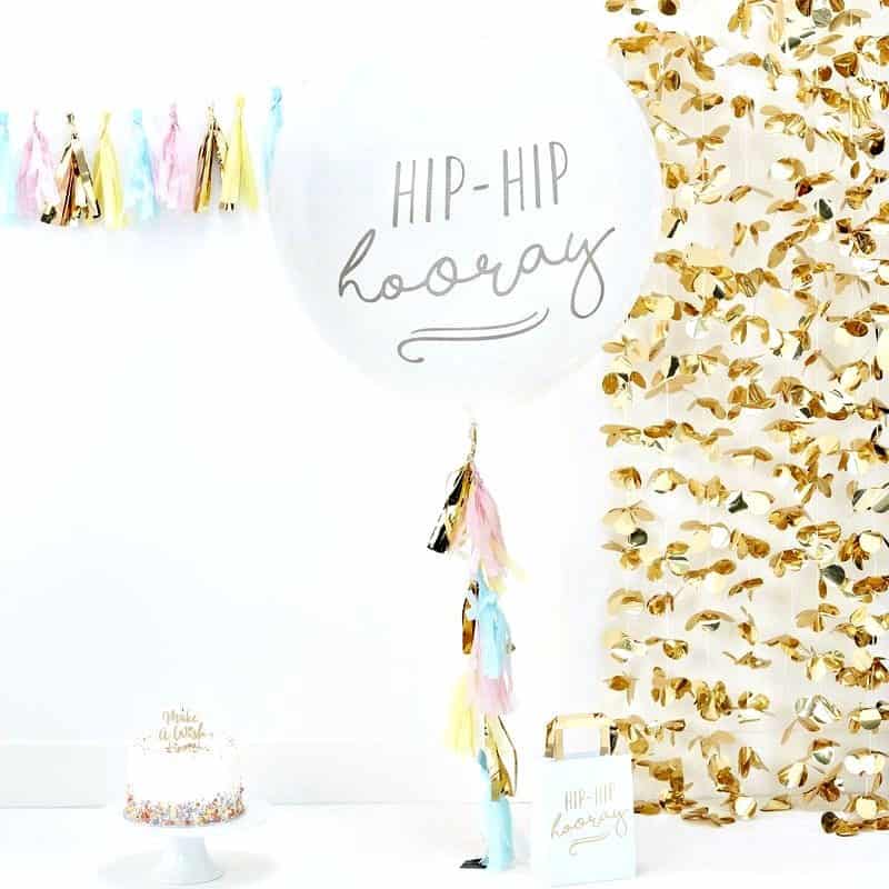 Big Round Balloon Hip Hip Hooray and Tail Kit