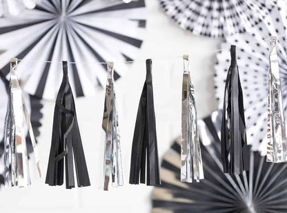 Black and Silver Tassel Garland