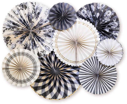 Black and White Buffalo Plaid Party Plaid Fans