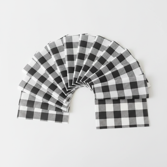 Black & White Buffalo Check Tissue Paper - 10 Sheets