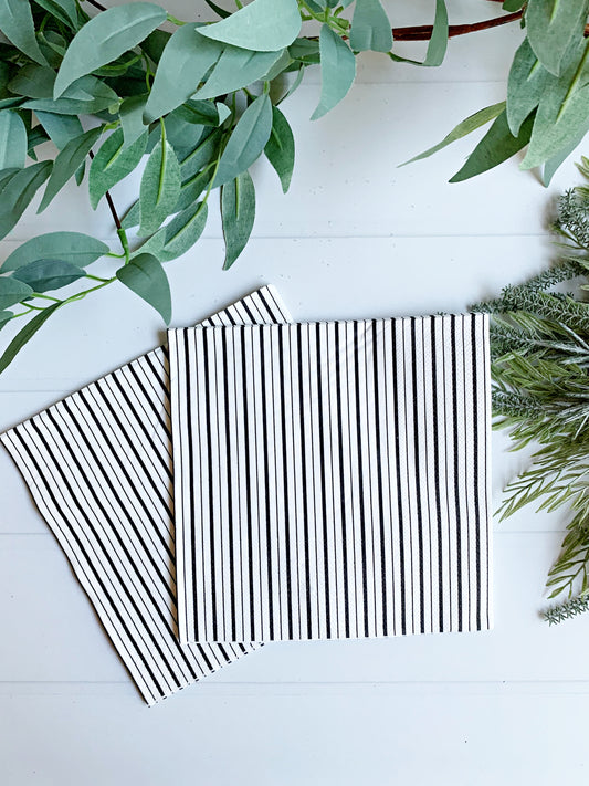 Black and White Striped Napkins