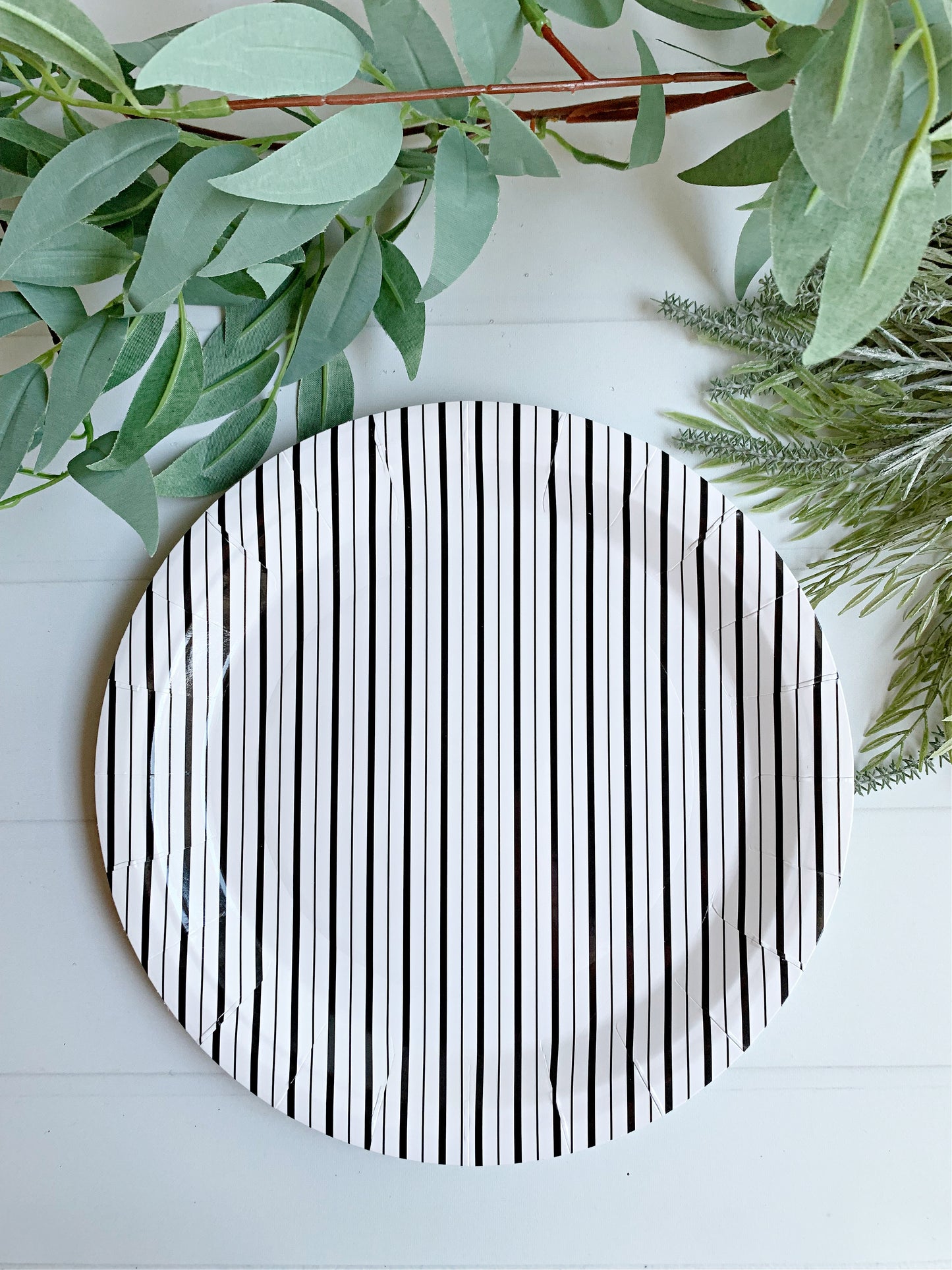 Black and White Striped Plates