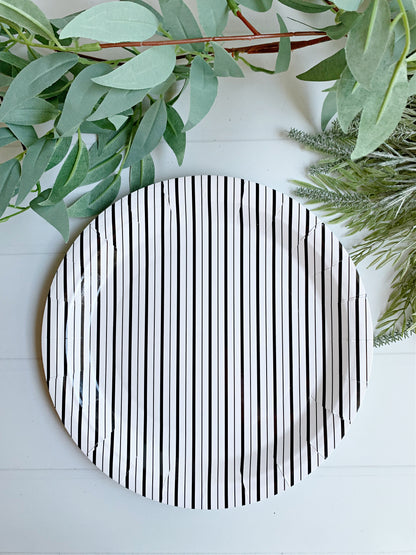 Black and White Striped Plates