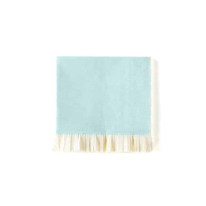 blue fringed cocktail napkins perfect for a baby boy shower or little boy first birthday