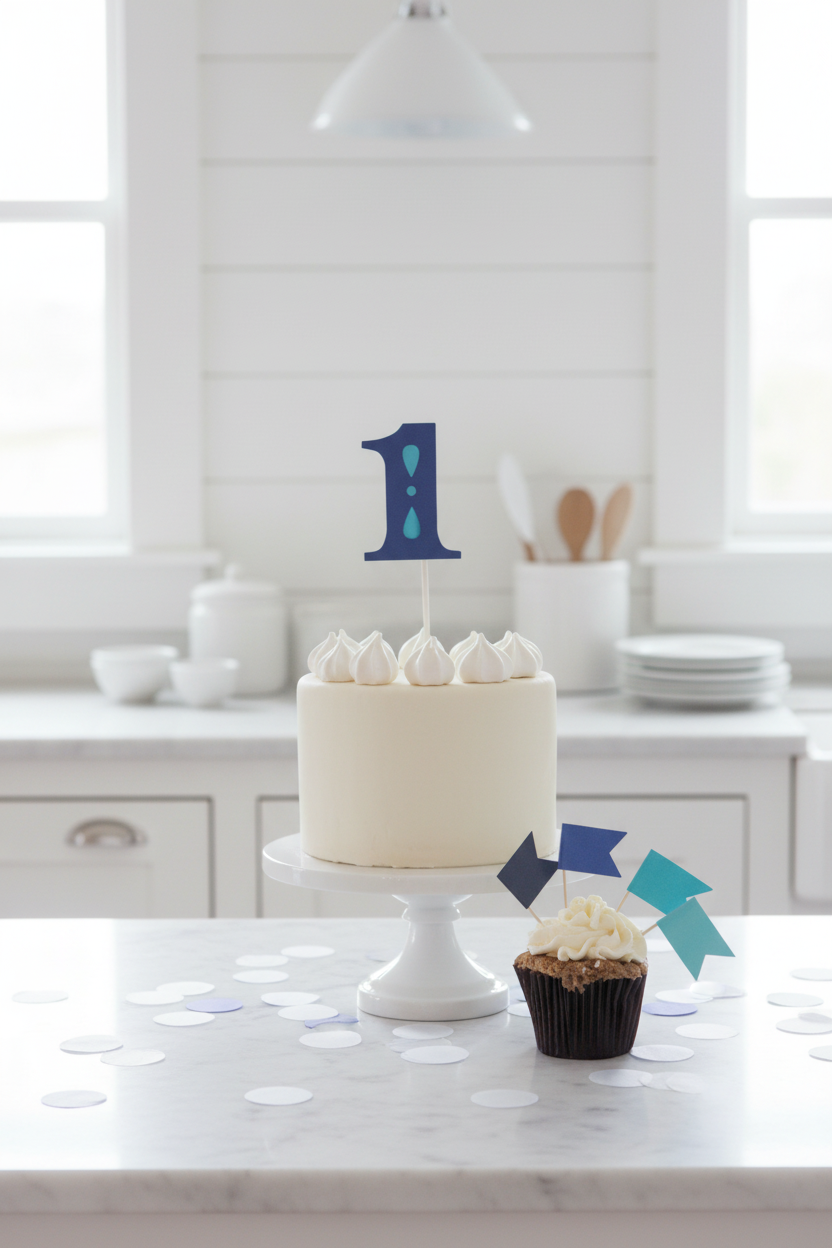 Blue Number 1 Cake