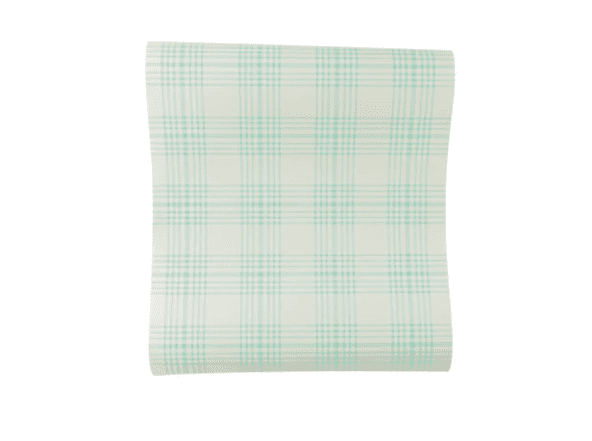 Blue Plaid Paper Table Runner