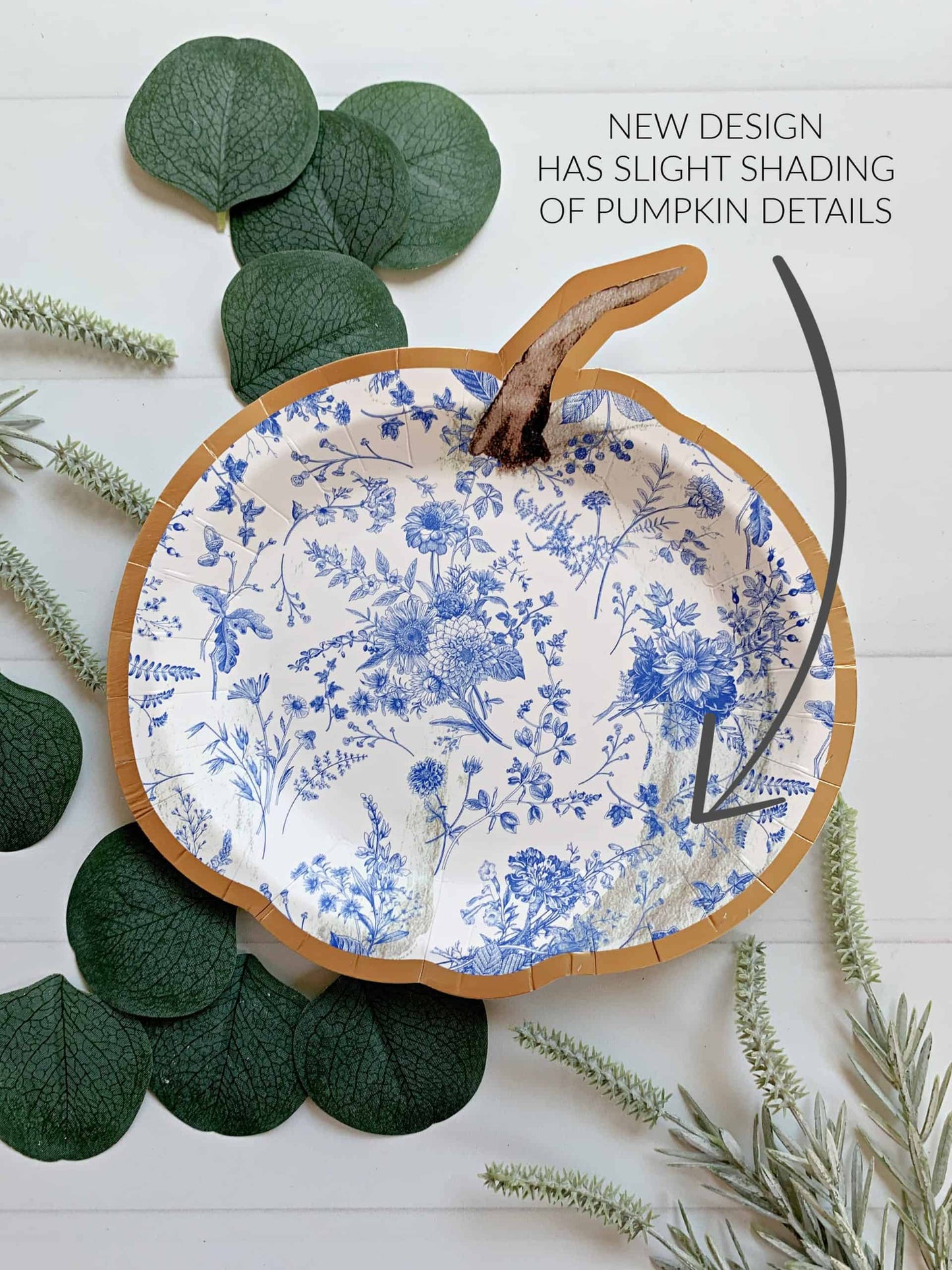 Blue Toile pumpkin plates