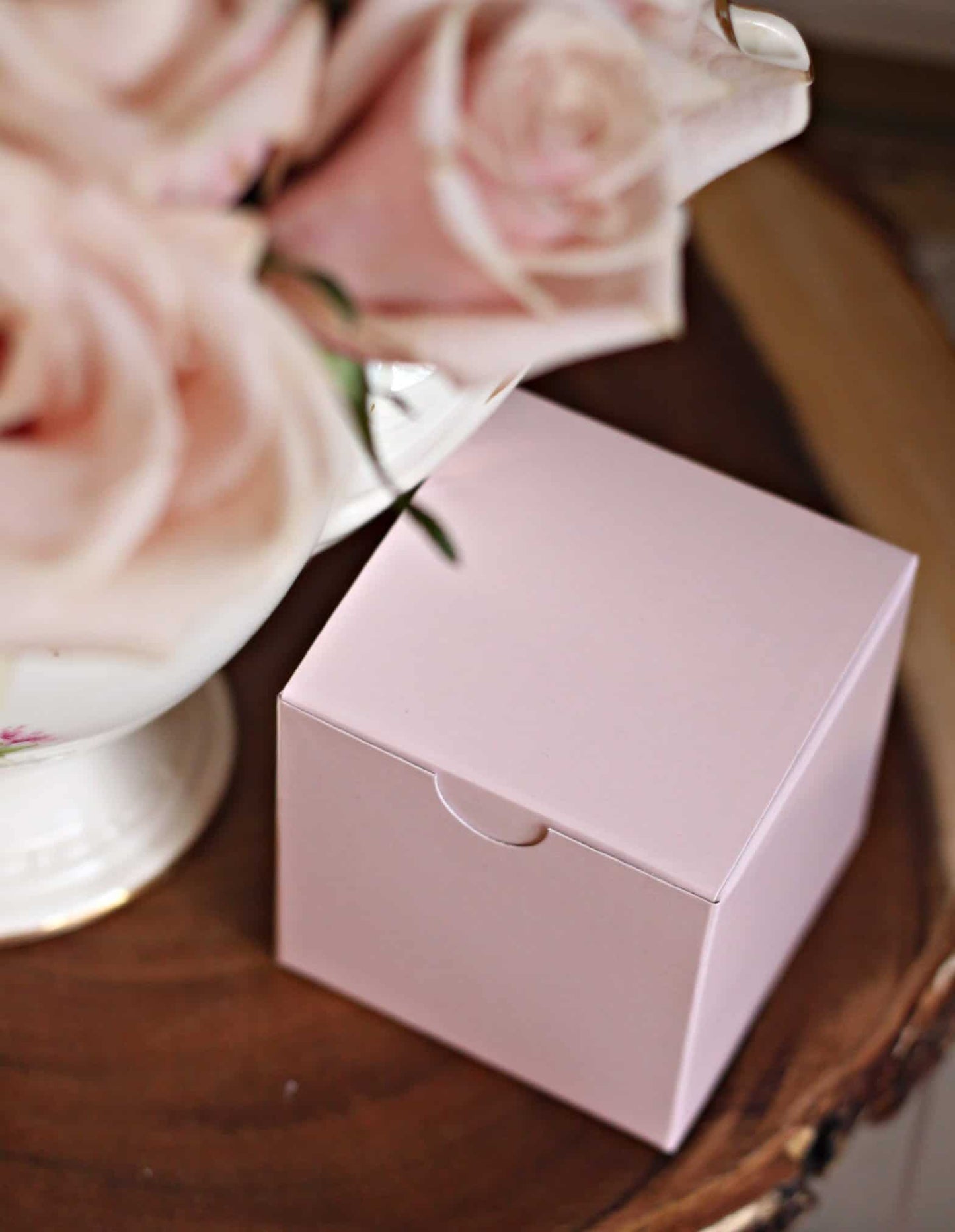 Blush Bridal Shower Favor Boxes