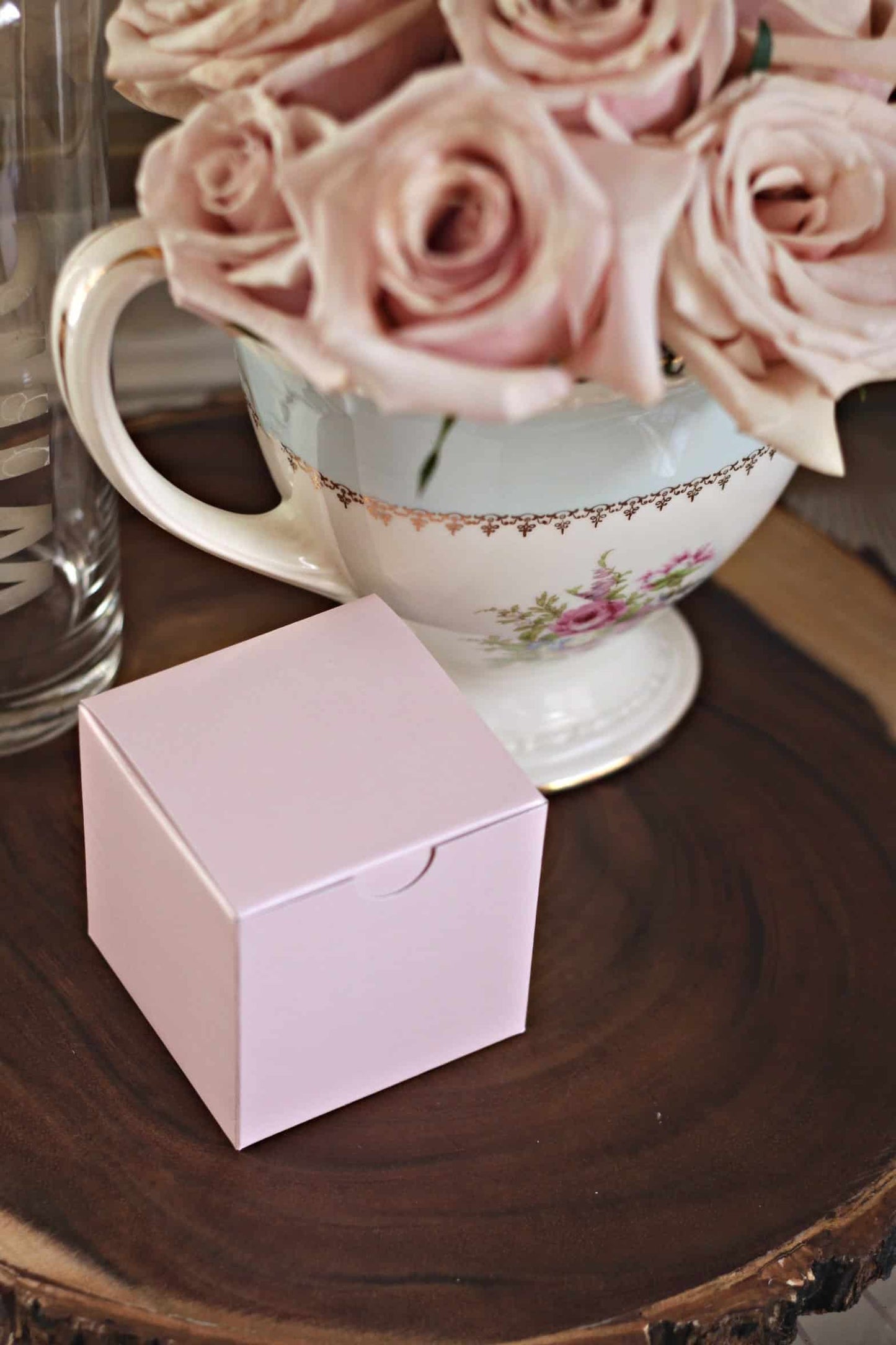 Blush Bridal Shower Favor Boxes