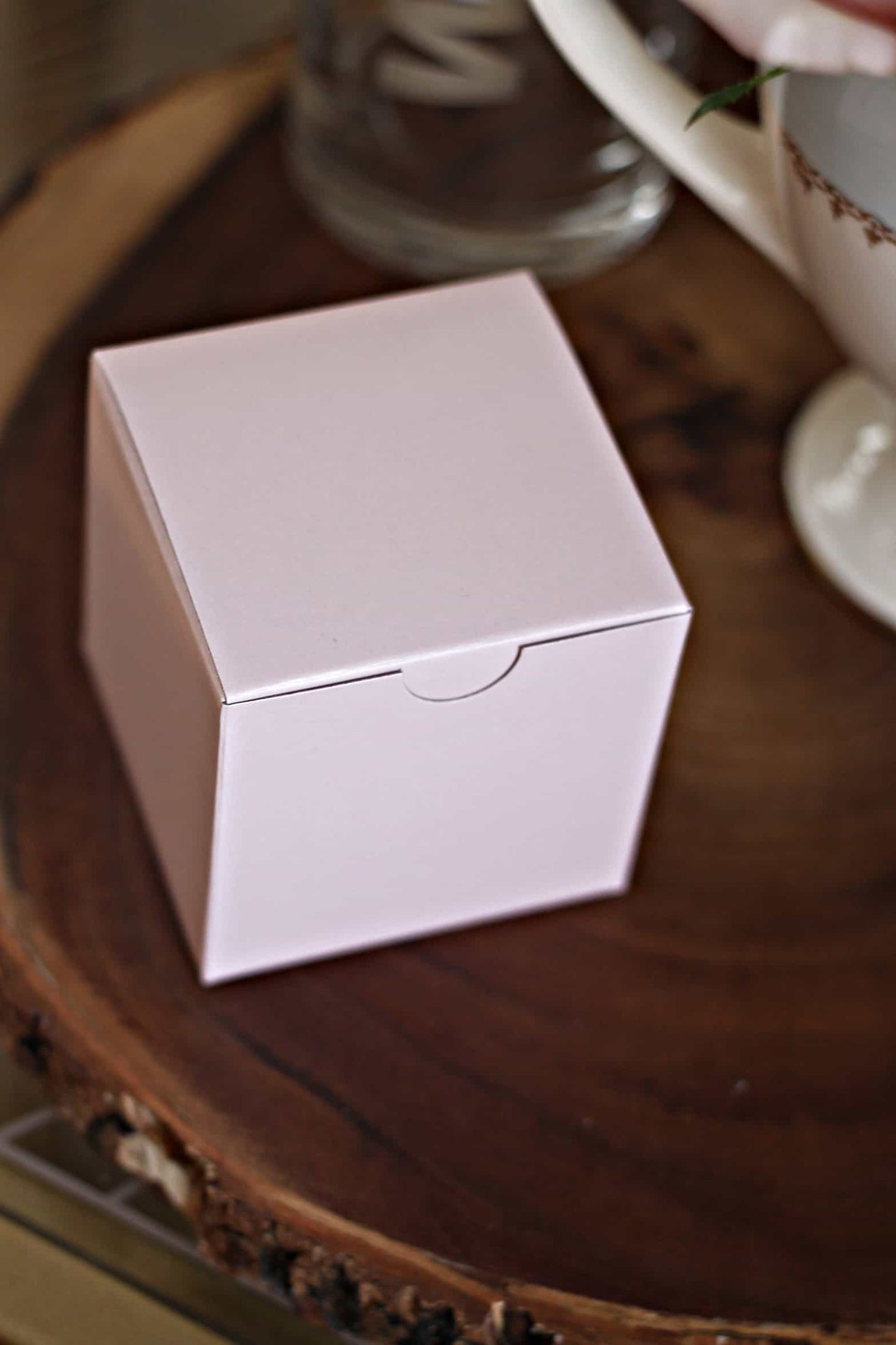 Blush Bridal Shower Favor Boxes