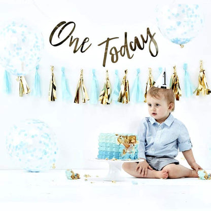 Boy 1st Birthday Party in a Box - Blue and Gold