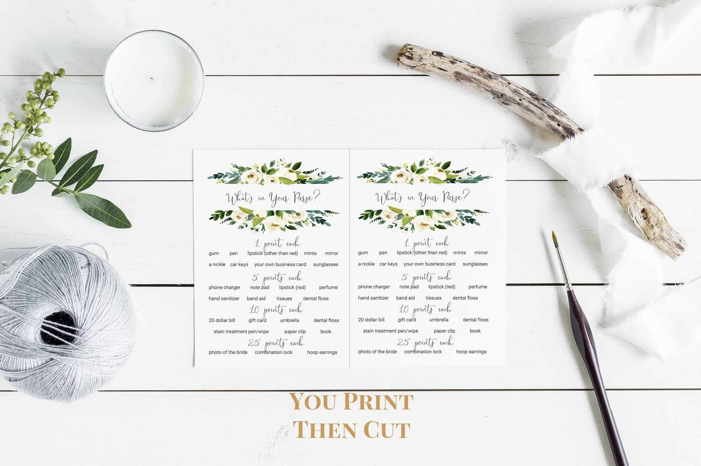 What's in Your Purse Bridal Shower Game