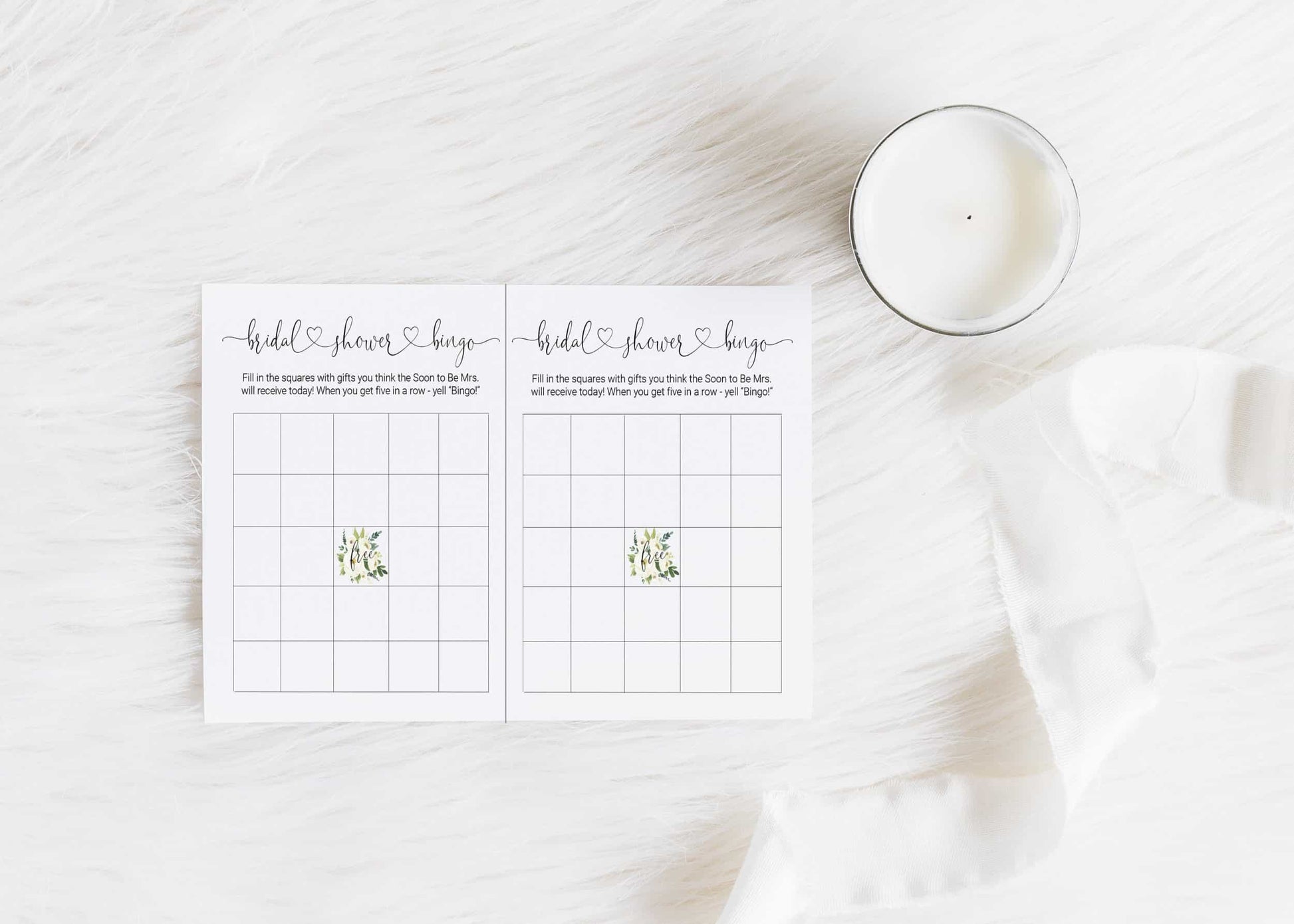Bridal Shower Bingo Cards to Print at Home by EnFete
