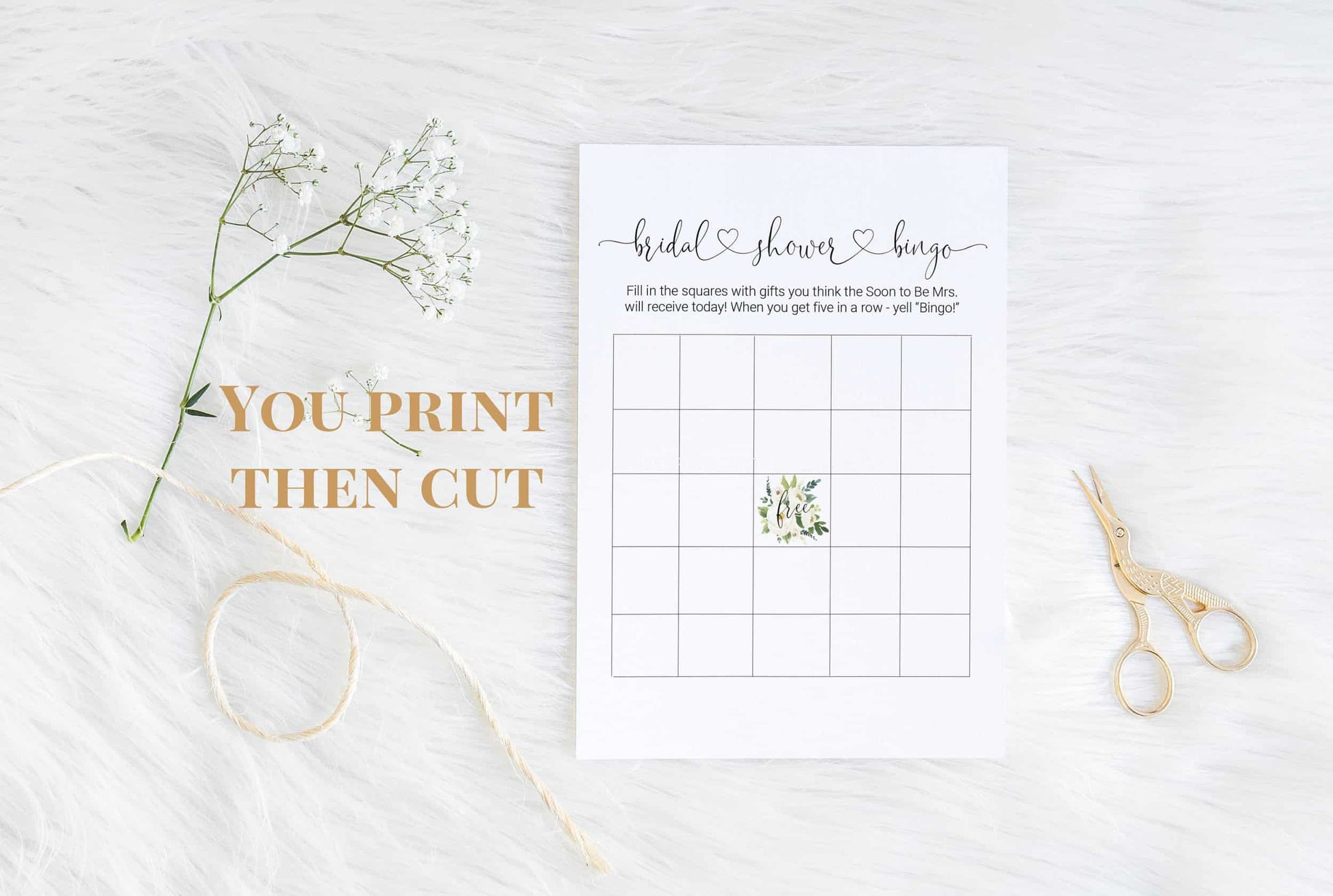 Bridal Shower Bingo card - printable by EnFete