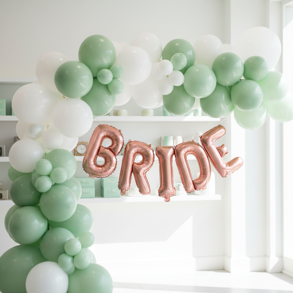Bride Balloon Garland in Bright Party Shop