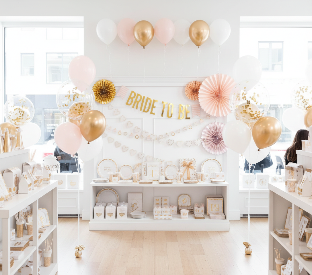 Bride to Be Banner in Boutique Shop