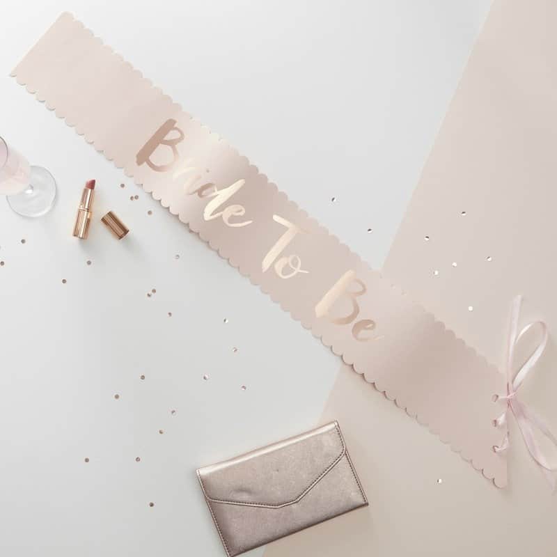 Bridal Party Sash & Bride to Be Sash - Rose Gold and Blush Set 2 Bridesmaid