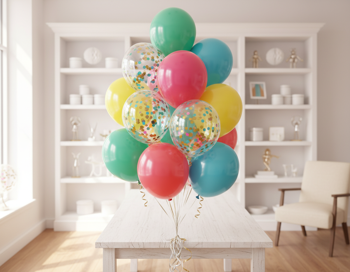 Bright Fiesta Confetti Balloon Bouquet in Party Shop