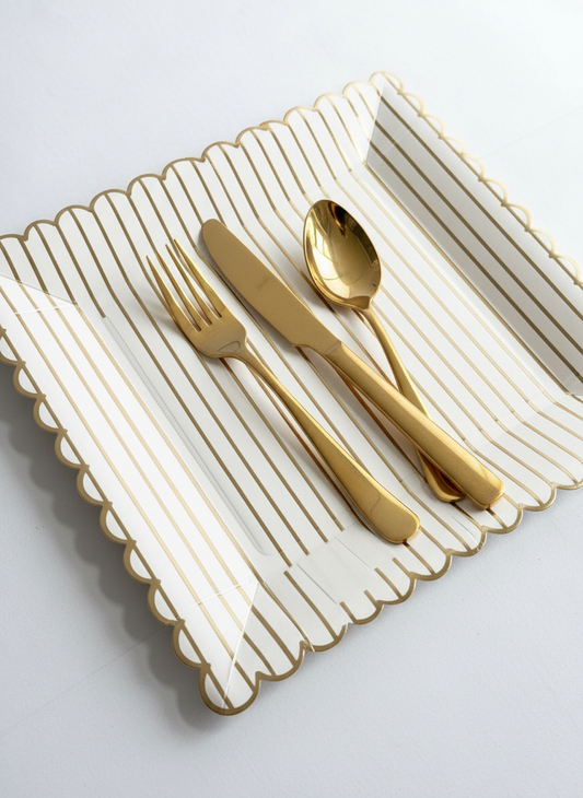 Bright Overhead Gold Striped Placemat