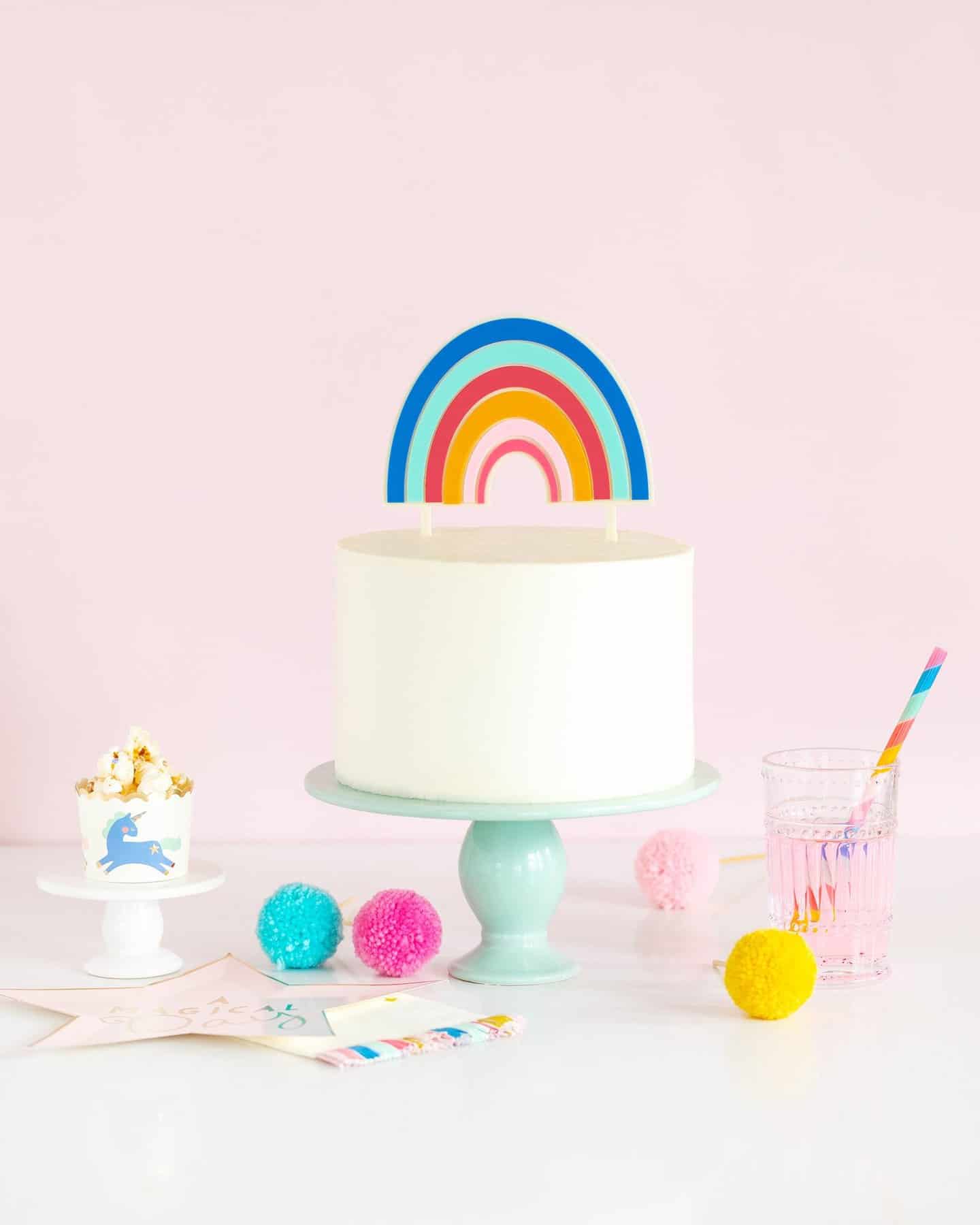 Bright Rainbow Cake Topper - EnFete Party Supplies