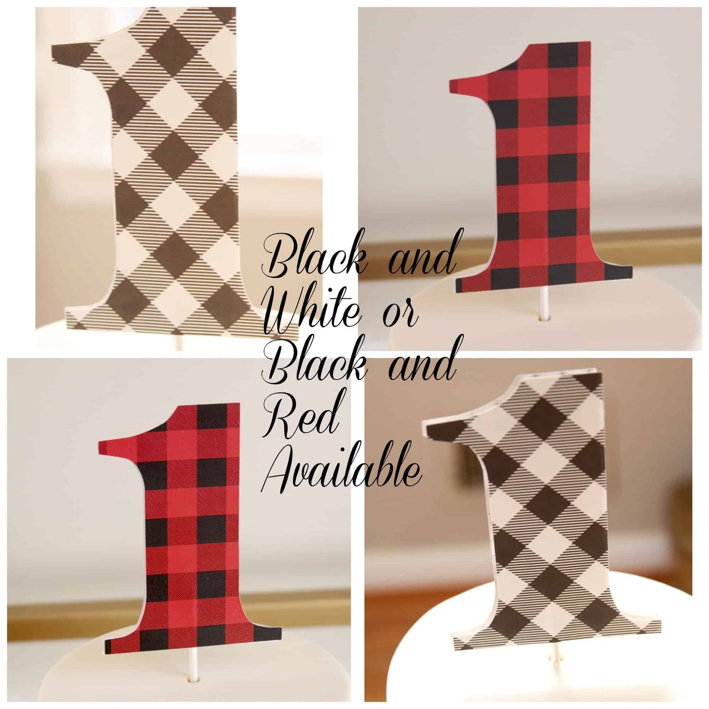 Buffalo Check 1st Birthday Topper