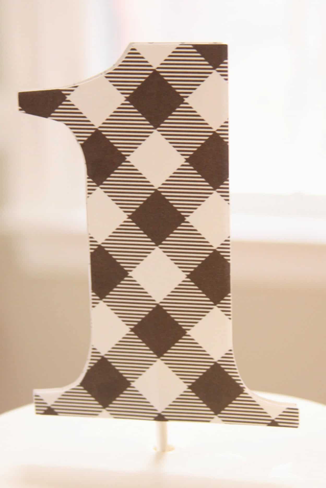 Buffalo Check 1st Birthday Topper - Wild One