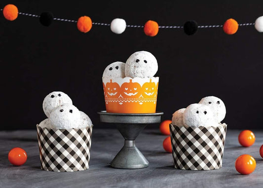 Buffalo Check and Orange Cupcake Wrappers