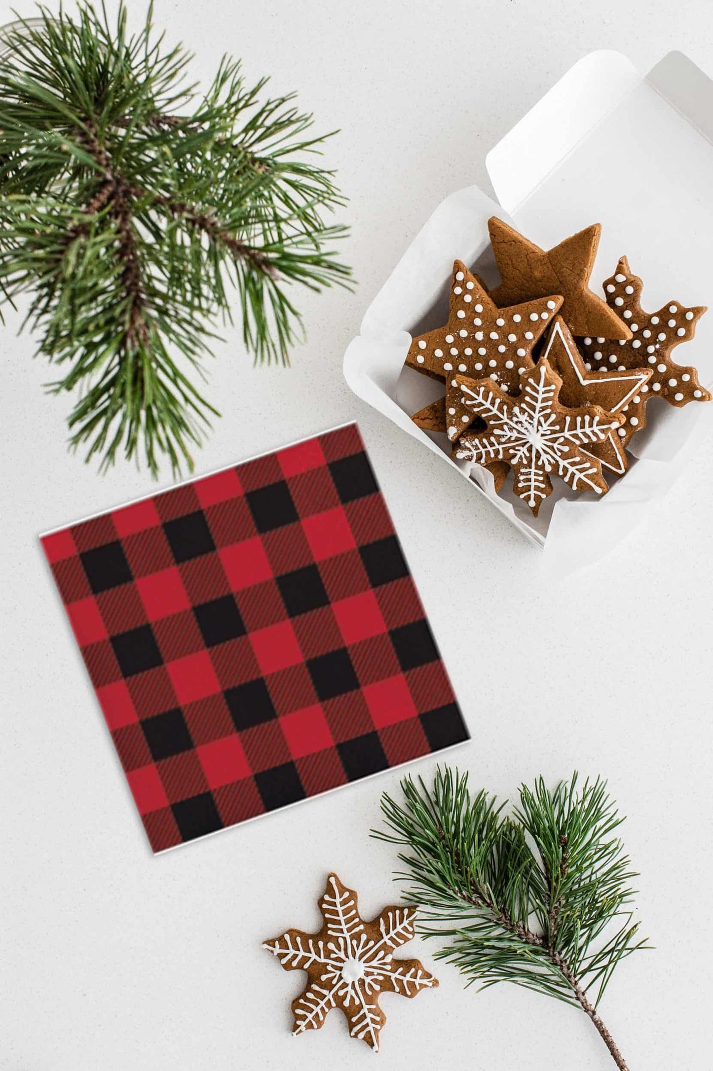 Buffalo Check Napkins for Lumberjack parties and Christmas