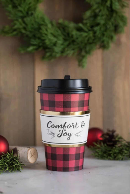 Red and Black Buffalo Plaid Coffee andHot Cocoa Bar