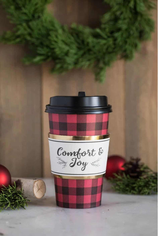 Red and Black Buffalo Plaid Coffee andHot Cocoa Bar