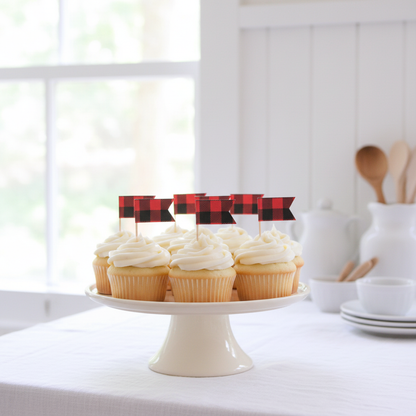 Buffalo Plaid Cupcakes French Country Display